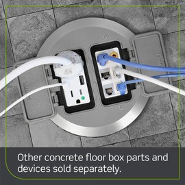 Leviton + FBBOX-GY + 2-Gang Concrete Floor Box System + Gray