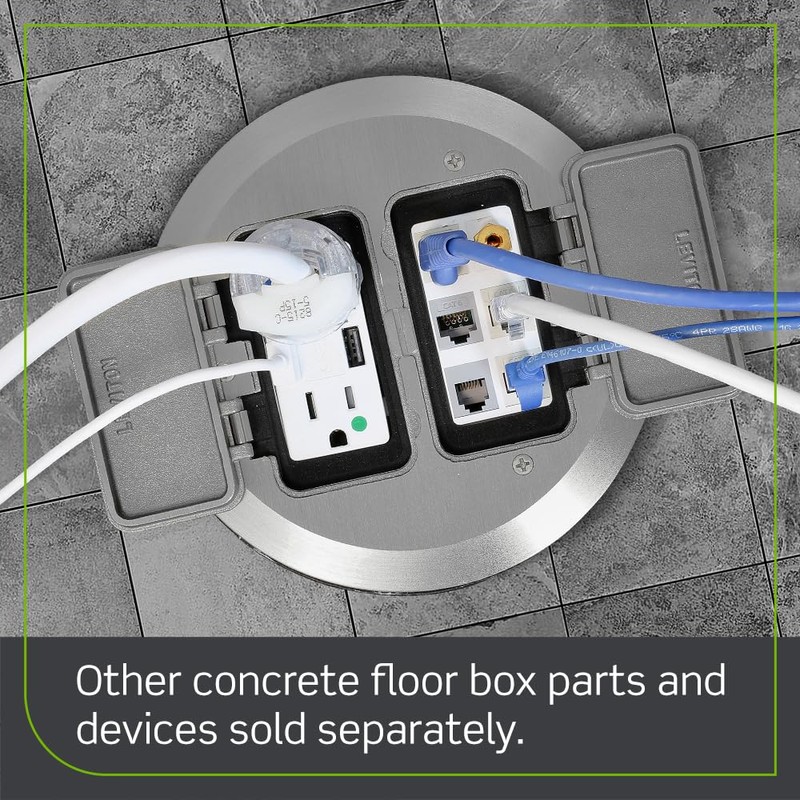 Leviton + FBBOX-GY + 2-Gang Concrete Floor Box System +