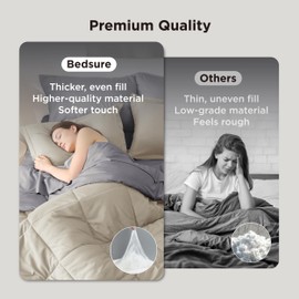 Bedsure Queen Comforter Set - 7 Pieces Reversible Beige Bedding, Queen Size Bed Set for All Seasons, Bed in a Bag with Down Alternative Comforter, Sheets, Pillowcases & Shams