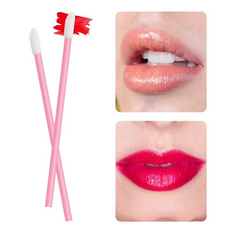 Vaincre Pink Lip Wands Applicators Disposable - Vaincre 500PCS Lip
