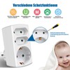 EXTRASTAR Multi-socket 3-way socket adapter, 2 Euro + 1 Schuko