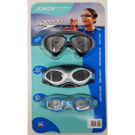 Speedo Junior Swim Goggles, 3-Pack, Multicolors & Shapes, Variety Pack
