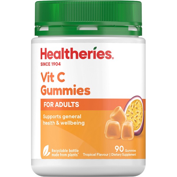 Healtheries Vit C Gummies for Adults 90 - Tropical - Expiry 06/10/24