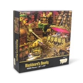 Blackbeard's Bounty Pirate Treasure Puzzle for Adults and Kids | Difficult 1000 Piece Jigsaw Puzzle Toy | Fun Quarantine Gift | Interactive Brain Teaser Challenge for Game Night | 28 x 20 Inches