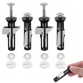 Toilet Seat Screws Set of 4 Toilet Seat Screws Set for Toilet Seat Toilet Seat Attachment Toilet Seat Screws Robust Screw Set for Toilet Seats, Universal for Top Mounting