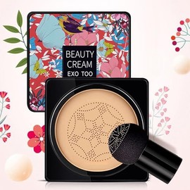 Nuibo Air Cushion Base Maquillaje Hidratante Líquida Larga Duración Dos Esponjas Hongos Natural