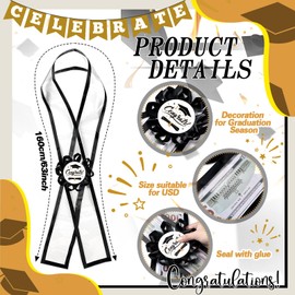 3 Pcs 2025 Graduation Money Lei 62" Graduation Ribbon Lei Clear Cash Gift Funny Way to Give Cash as Graduation Suprise Gifts for Men Women Graduate Party Favors