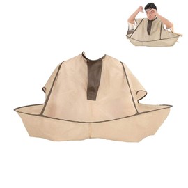 Cluoling Haircut, Cape, Hair Apron, Haircut, Cape, Waterproof, Foldable, Easy to Use at Home, Hair Dye, Hair Tool, Storage Bag Included, Beige, beige