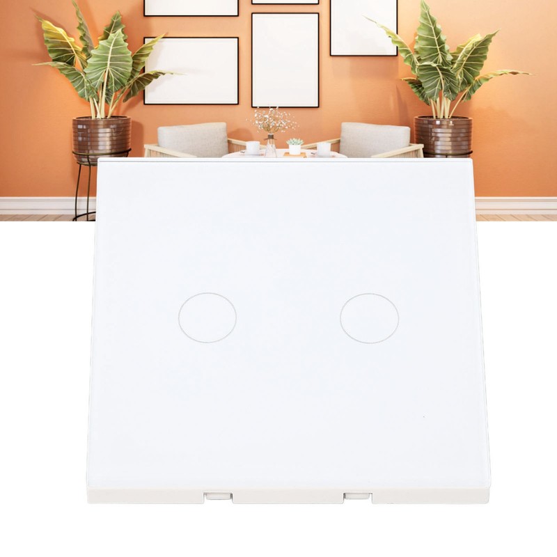 2 Gang Wall Switch with Indicator Tempered Glass Panel Touch