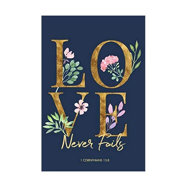 Love Never Fails 1 Corinthians 13:8: Beautiful Floral Christian Scripture