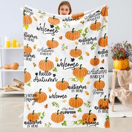 Tupmnbry Fall Maple Leaf Throw Blanket Autumn Leaf Blanket Autumn Thanksgiving Decor Super Soft Flannel Throw Blanket Lightweight Fluffy Plush Fuzzy Bed Blanket for Bedding Sofa and Travel 50"X60"