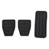 3pcs Clutch Brake Accelerator Pedal Pad Kit Rubber Black Flexible