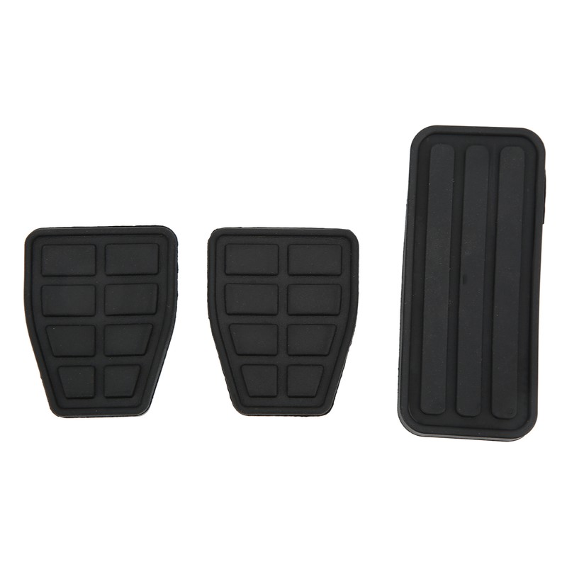 3pcs Clutch Brake Accelerator Pedal Pad Kit Rubber Black Flexible