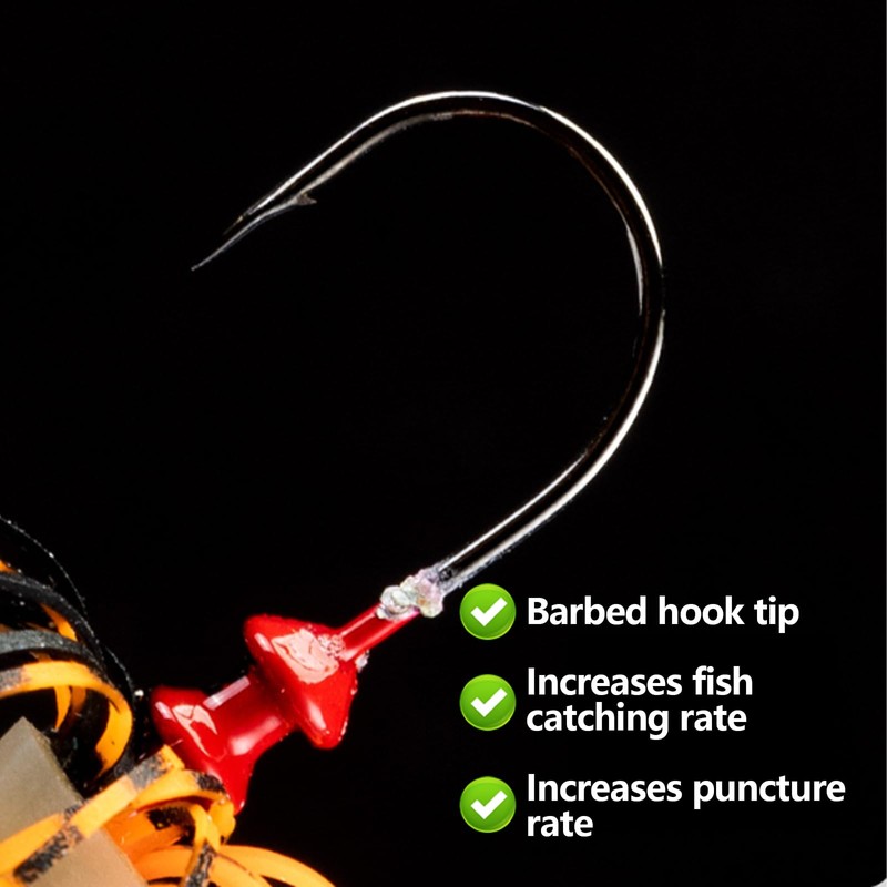 VZU Chatterbait Pike Bait Set, Pre-Assembled Rubber Bait, Sinking Predator
