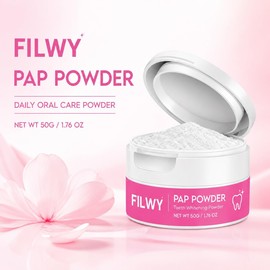 PAP Teeth Whitening Powder, Cosmetic Oral Care Formula in Flip-Top Jar