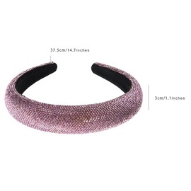 scicent Headbands for Women's Hair Padded Wide Hairbands Bling Glitter Head Bands Adult Women Head Pieces for Party Fashion Hair Band for Girls Hair Hoops - 26109