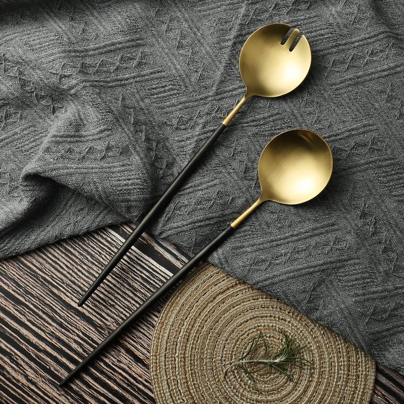 Zerophilo Salad Servers,Spoon and Fork Set 11.41 inch,18/10 Stainless Steel