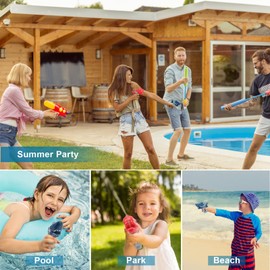 2Pack Wasserpistole Spielzeug für Kinder und Erwachsene, Dinosaurier und Hai Design Wasserpistolen Soak Wasserblaster Water Gun Spritzpistolen für Strand, Pool Partys und Aktivitäten im Freien