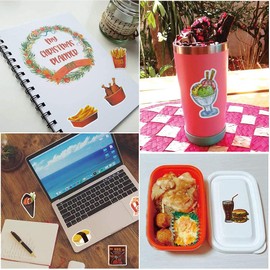 QTL Food Stickers for Kids Cute Food Stickers for Water Bottles Stickers for Adults Teens Laptop Stickers Waterproof Fast Food Stickers Packs 50Pcs