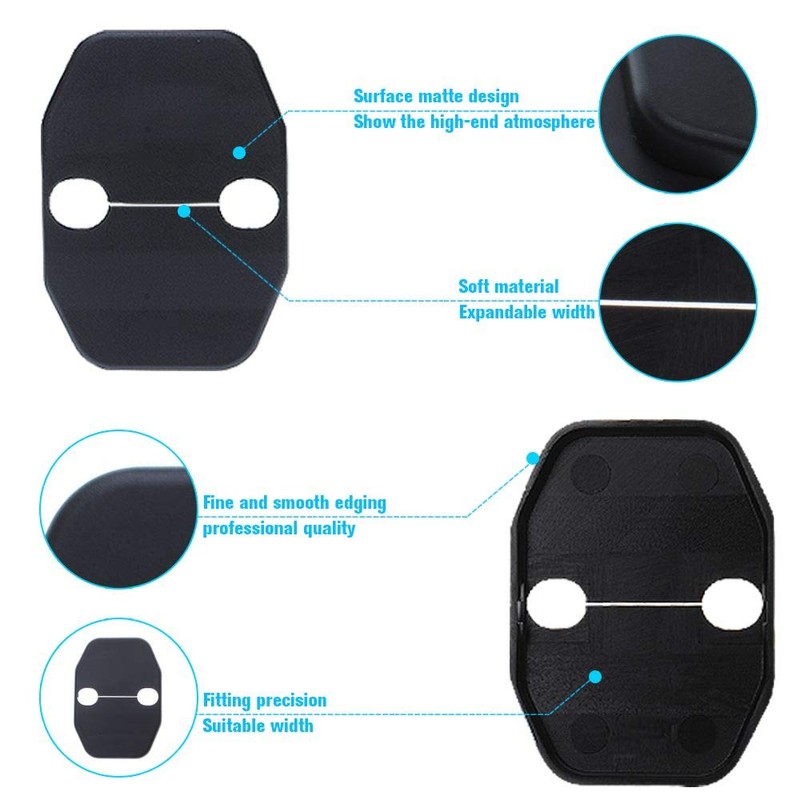 Voodonala Door Lock Covers Protection Trim for Jeep Wrangler JK