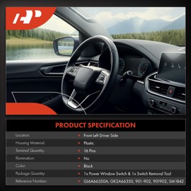 A-Premium Interruptor de ventana de potencia Compatible con Jeep Grand Cherokee 2011-2013 delantero izquierdo