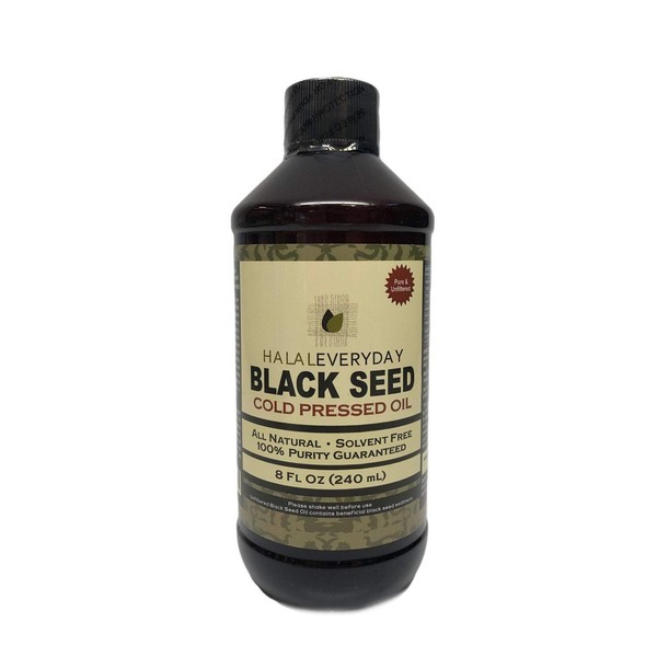 Pure Black Seed Oil (Nigella Sativa) - 8 oz - 100% Pure & Cold Pressed Black Seed - Non-GMO and Vegan - Raw & Unfiltered -100% Hexane Free, Halal Certified - Special Food Grade Plastic Bottle