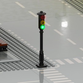 TEDDOO Brick Traffic Light Set of 2 Automatic Flashing Building Accessories LED, Compatible with Major Building Block Brands