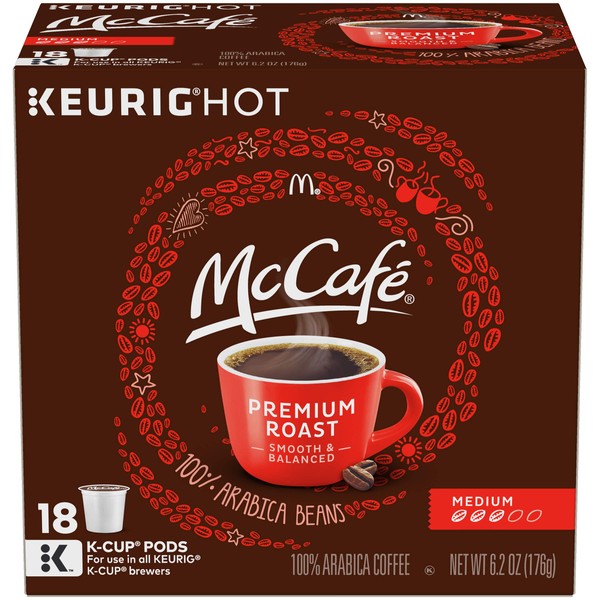 McCafé Premium Medium Roast K-Cup Coffee Pods (18 Pods)