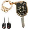 WENHENI Keyless Entry Systems Key for Ford Key Fob Cover Shell with Keychain Fit for Ford Transit Mustang Fusion Lincoln Mercury Smart Key (3Buttons Gold-Black)