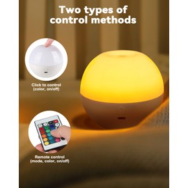 Opard LED Night Light Dimmable, Night Light for Kids with Remote Control Without Cable,16 Colors 10 Dimmable 4 Modes Small Touch,Bedroom Decoration