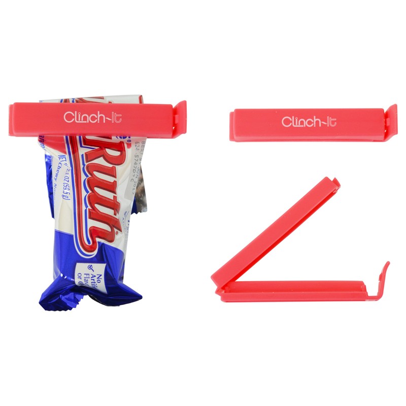 Clinch-It - Cierre Cuadrado para Bolsa, Multicolor, Paquete de 4,
