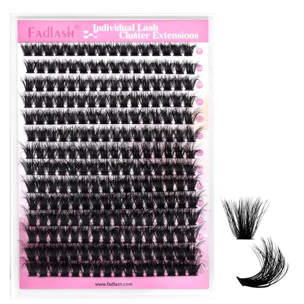 Lash Clusters 280pcs 80D 8-16mm Cluster Lashes Mixed Tray 3D