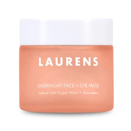 Overnight Face + Eye Mask From Skincare By Laurens- Moisturizer Night Sleep Mask With Oxygen Blend, Antioxidants & Glycerin- Moisturizes Under Eye Skin- Reduces Puffiness, Bags & Dark Circles- 2 fl oz