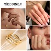 WEDDINEN 4PC Gold Rings for Women, S925 Sterling Silver 14k