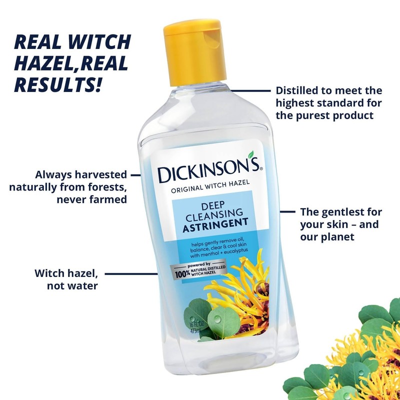 Dickinson Original Witch Hazel Deep Cleansing Astringent |100% Natural Distilled