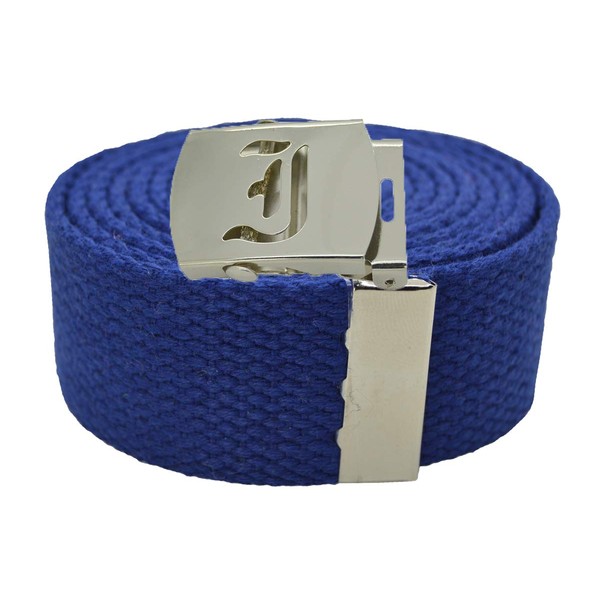 Old English Initial "I" Canvas Military Web "Royal Blue" Belt