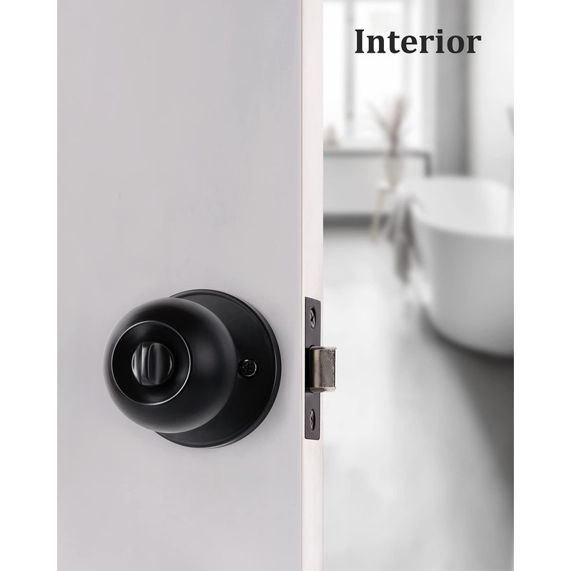 Lanwandeng Interior Door Knobs for Bedroom/Bathroom, Keyless Door Knob Interior
