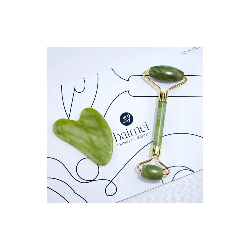 Juego De Rodillos De Jade Y Gua Sha Para Belleza