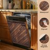 Dishwasher Magnet Cover Brown Wood Look, Waterproof Magnetic Dishwasher Cover