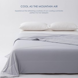 BAHALDEN Cooling Comforter for Hot Sleepers, All Season Breathable Lightweight Comforter, Double Sided Cooling Blanket Cozy and Cool for Optimal Sleep - Light Grey, King 104"x90"