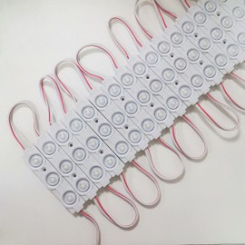 200 PCS 12V DC LED Module White 6500K Daylight White 1.2W 3 LEDs with Lens Waterproof Decorative for Advertising Signs Letter Sign with Tape Adhesive Backside