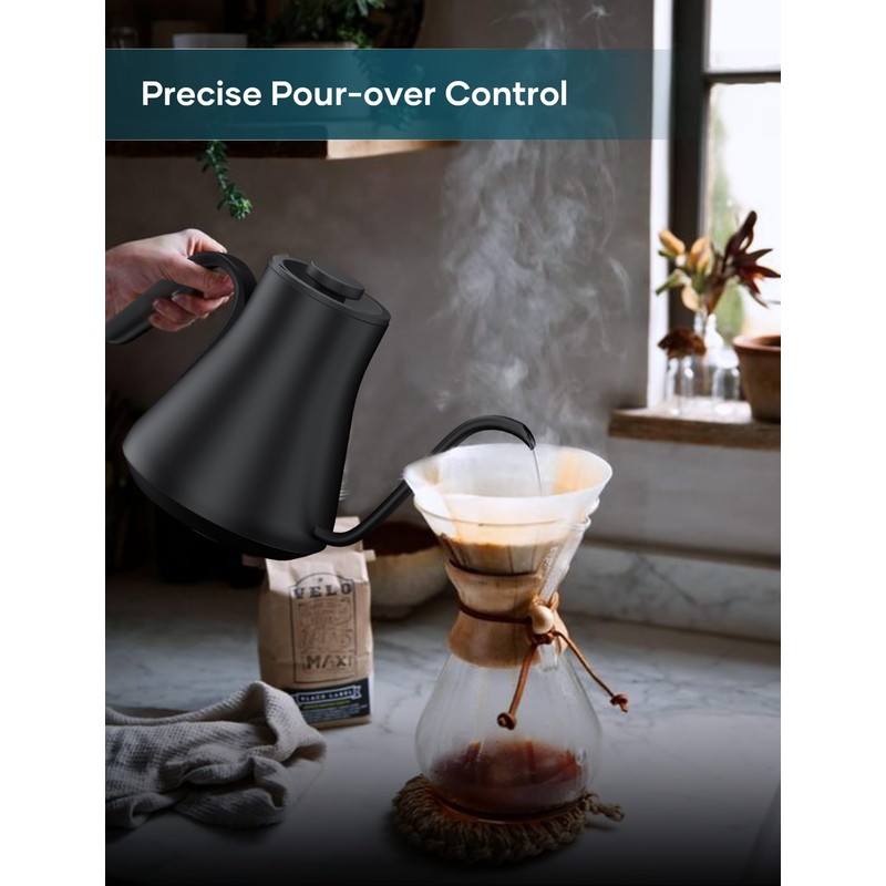 INTASTING Gooseneck Electric Kettle with ±1℉ Temperature Control for Pour