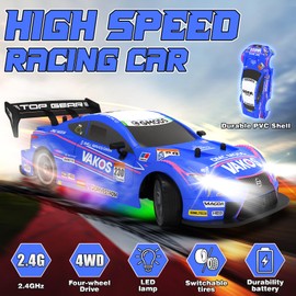 Sakeye RC Drift Car, 1:16 Remote Control Drift Car 4WD 2.4GHz RC Cars Remote Control Car Drifting Cars High Speed Model Vehicle with Lights Drifting Tire Rechargeable Toy Cars Gifts for Adults Boys