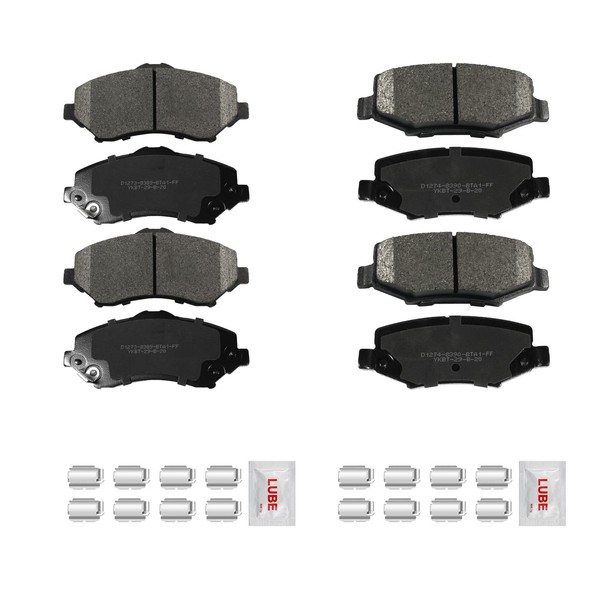 Fraxle Front and Rear Ceramic Brake Pads Set with Hardware