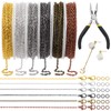 Mardatt 247Pcs 6 Colors 60ft Metal Jewelry Making Chains with