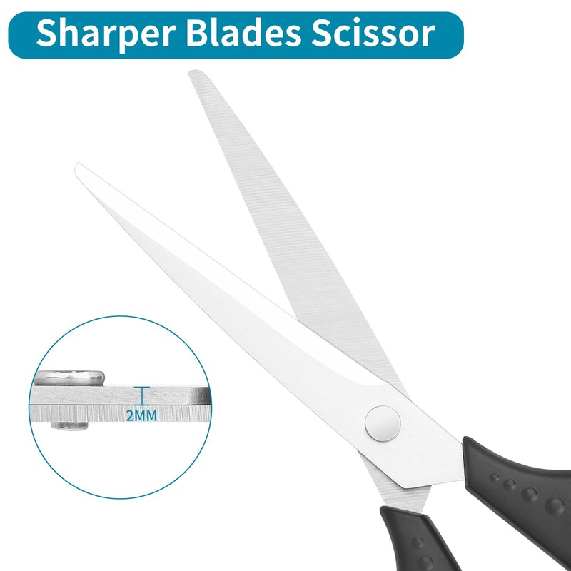 Office Scissors, Durable Multi-Purpose, Comfortable Grip, 8-inch Scissors (Suitable for