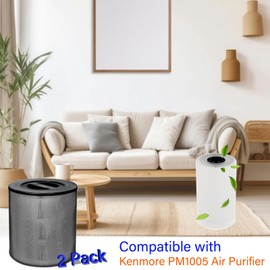 2 Pack KF170 Replacement Filter for Kenmore 850e series Air Purifier Model PM1005, 3 IN 1, H13 True HEPA Filter with Activated Carbon and Pre-Filter, part # KF170