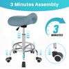 YEEZEE Saddle Stool Ergonomic- Comfortable Rolling Saddle Stool with Wide
