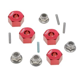 Aluminum 12mm Hex Wheel Hubs w/Axle Pins Nuts Replacement of 1654 for RC Traxxas 1/10 Slash 4x4,Stampede 4WD (4-Pack)