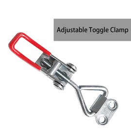 16 Pack Adjustable Toggle Clamp, 330lbs Holding Capacity Heavy Duty 4001 Style Toggle Latch Hasp Clamp for Door, Box Case Trunk, Smoker Lid Jig, Quick Release Pull Latch, Sturdy Metal Draw Latch